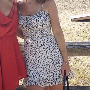 Reformation XS/S Mini Dress (white/navy floral)